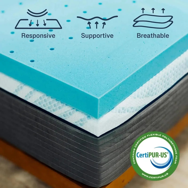 4" Cooling Gel Memory Foam Topper