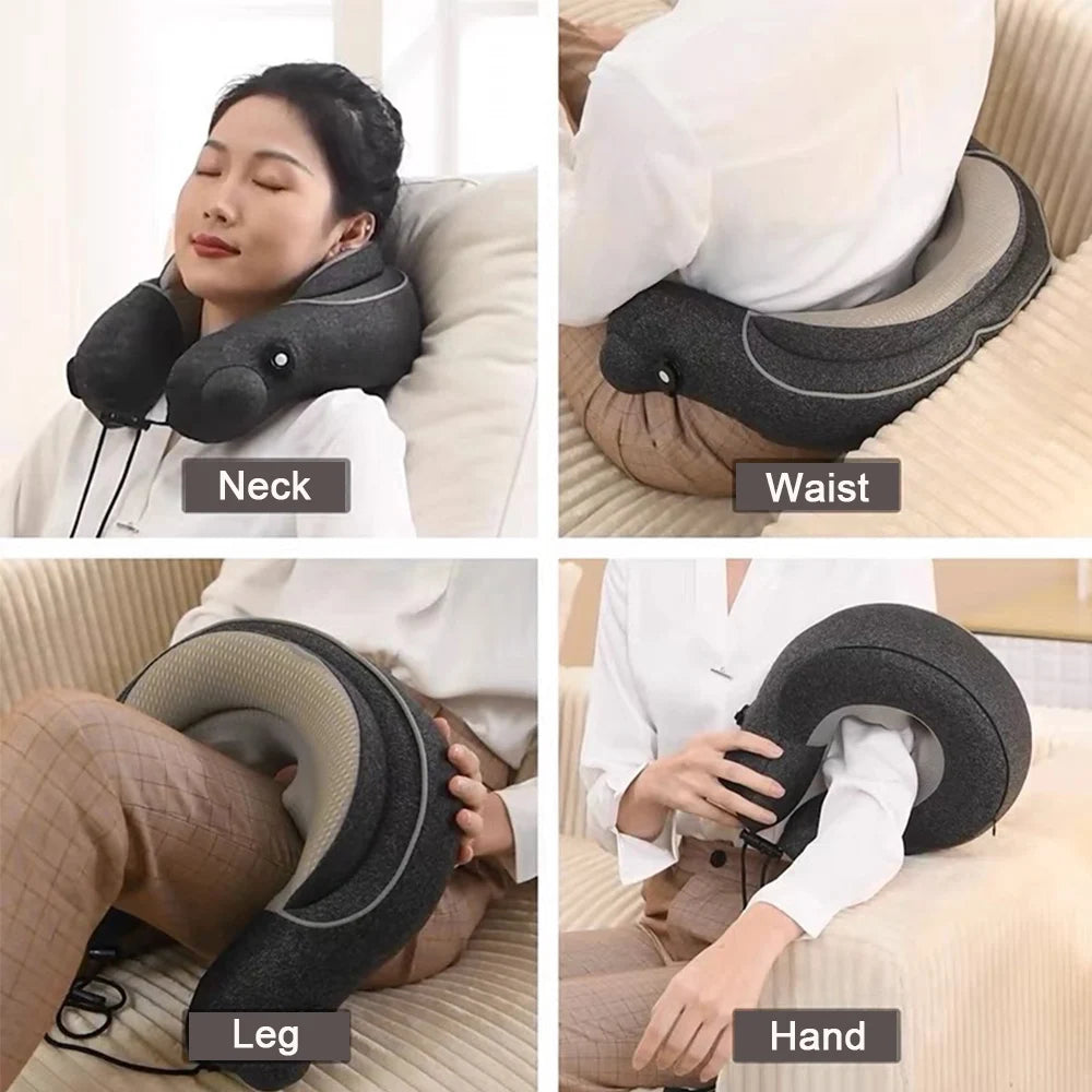 Inflatable U-Shaped Neck Massager Pillow