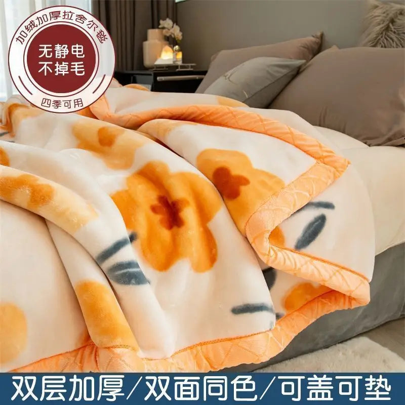Weighted Raschel Plush Warm Blanket