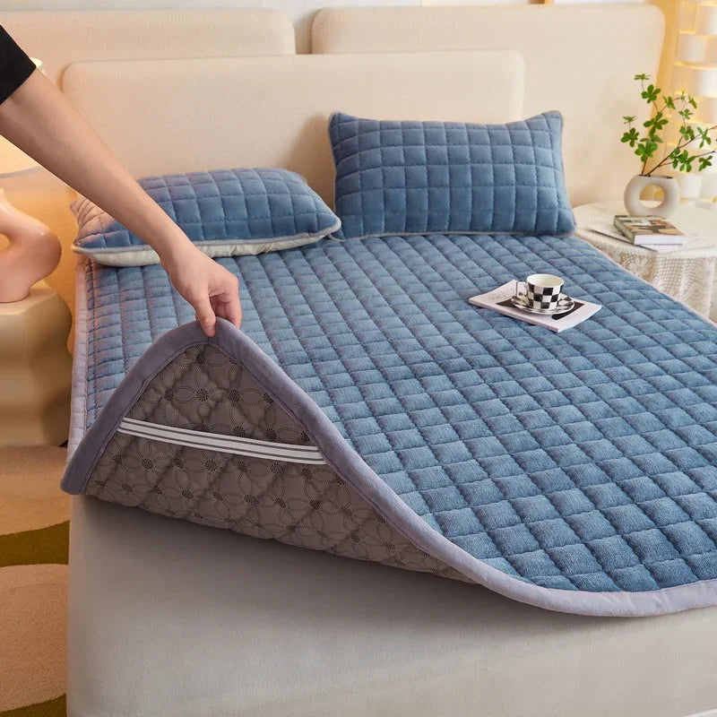 Velvet Quilted Mattress Topper