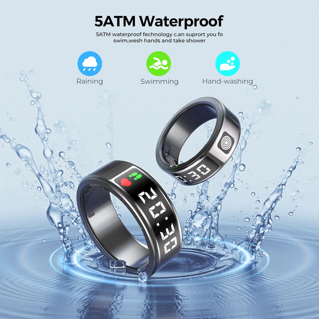 Smart Ring with Charging Box & Health Tracker
