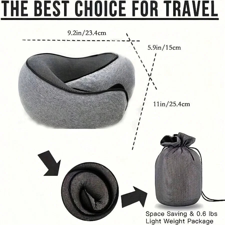 Memory Foam Travel Neck Pillow with Cover