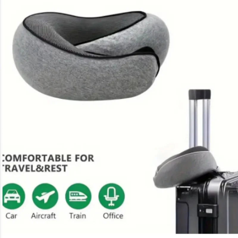 Snail-Shaped Memory Foam U-Shaped Travel Pillow
