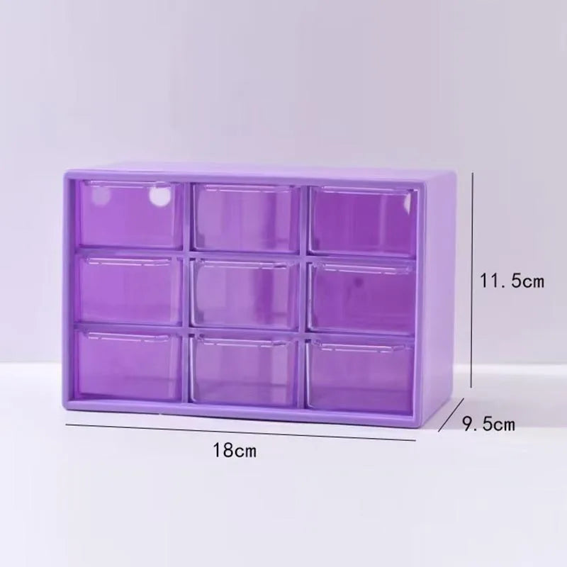 9-Grid Transparent Desk Drawer Organizer