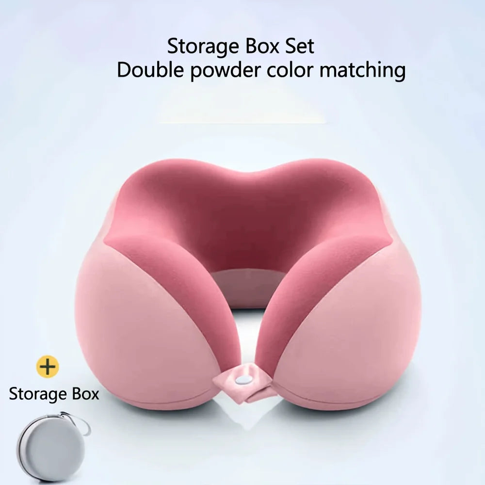 U-Shaped Travel Neck Pillow with Storage Bag