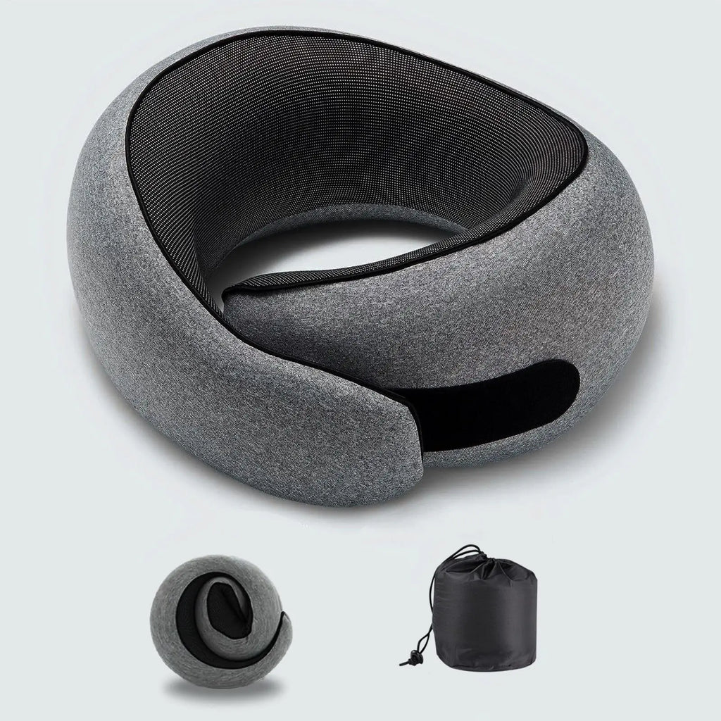 Snail-Shaped Memory Foam U-Shaped Travel Pillow