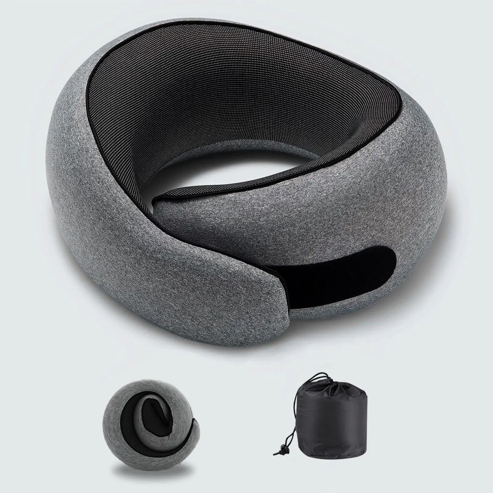 Snail-Shaped Memory Foam U-Shaped Travel Pillow