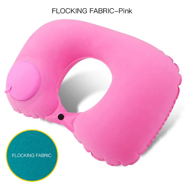 Inflatable U-Shaped Travel Neck Pillow