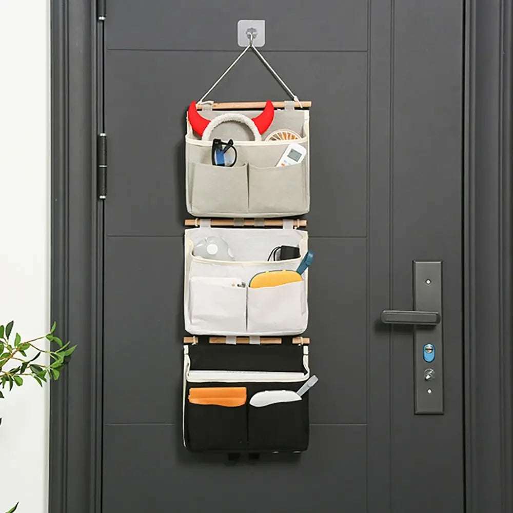 Wall-Mounted Bedside Organizer – Multi Pocket