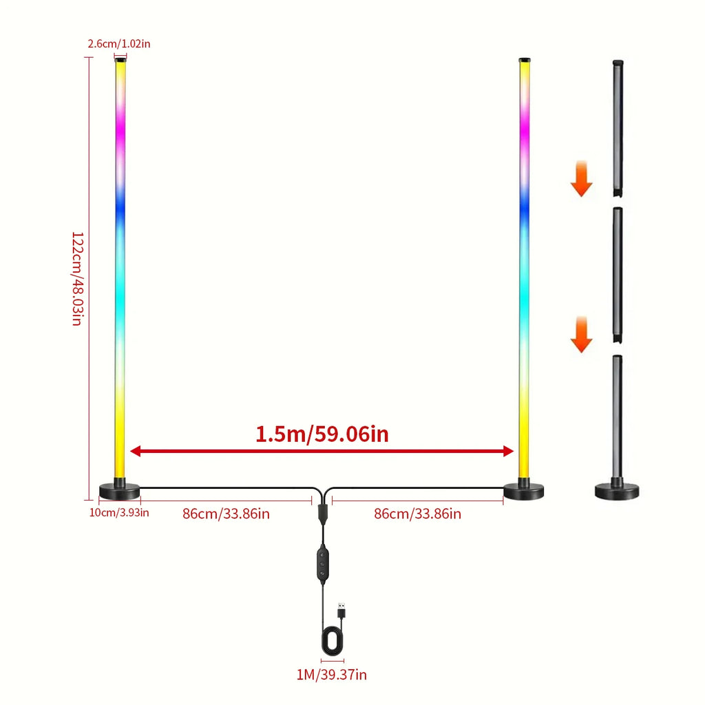 EISSLOLY 2PCS RGB Smart Floor Lamp