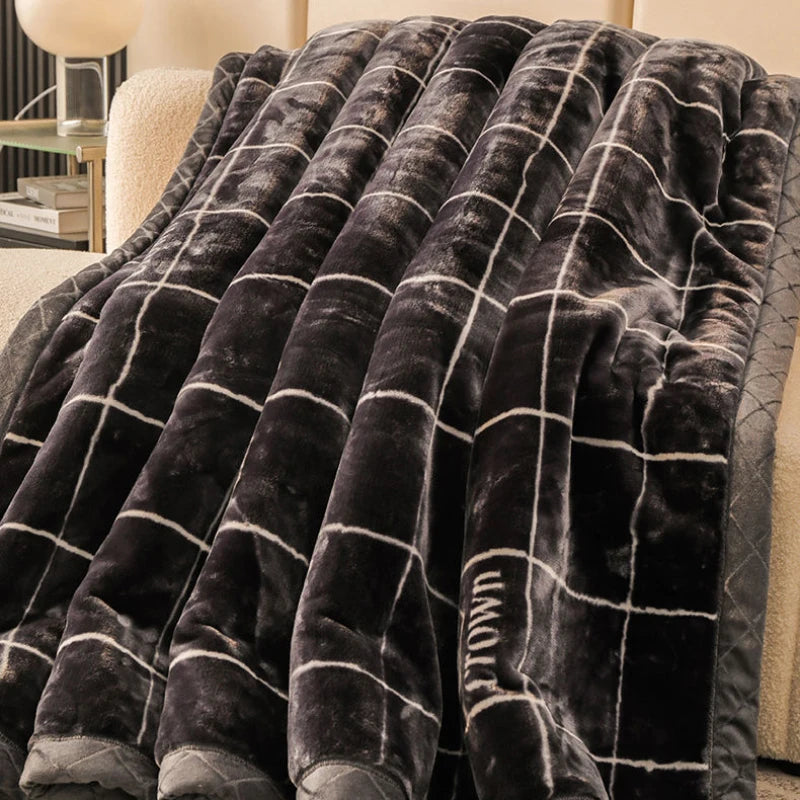 Weighted Raschel Plush Warm Blanket