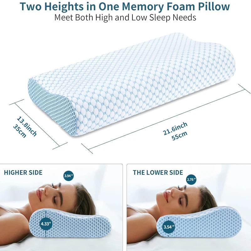 2-in-1 Ergonomic Memory Foam Pillow