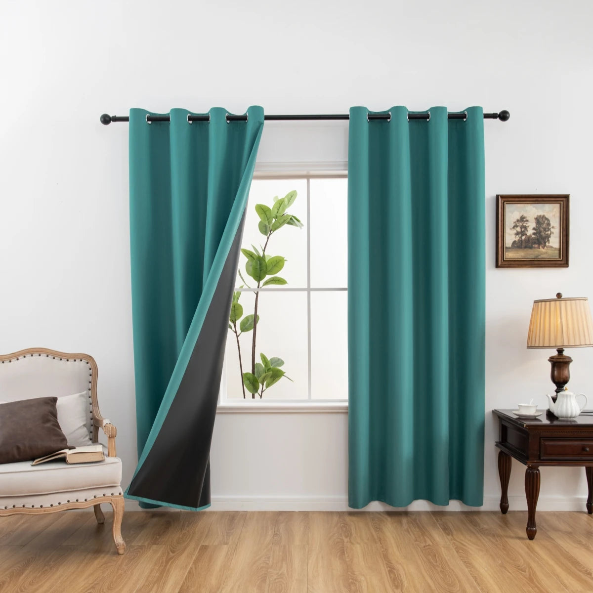 2PCS Modern 100% Blackout Curtains Set