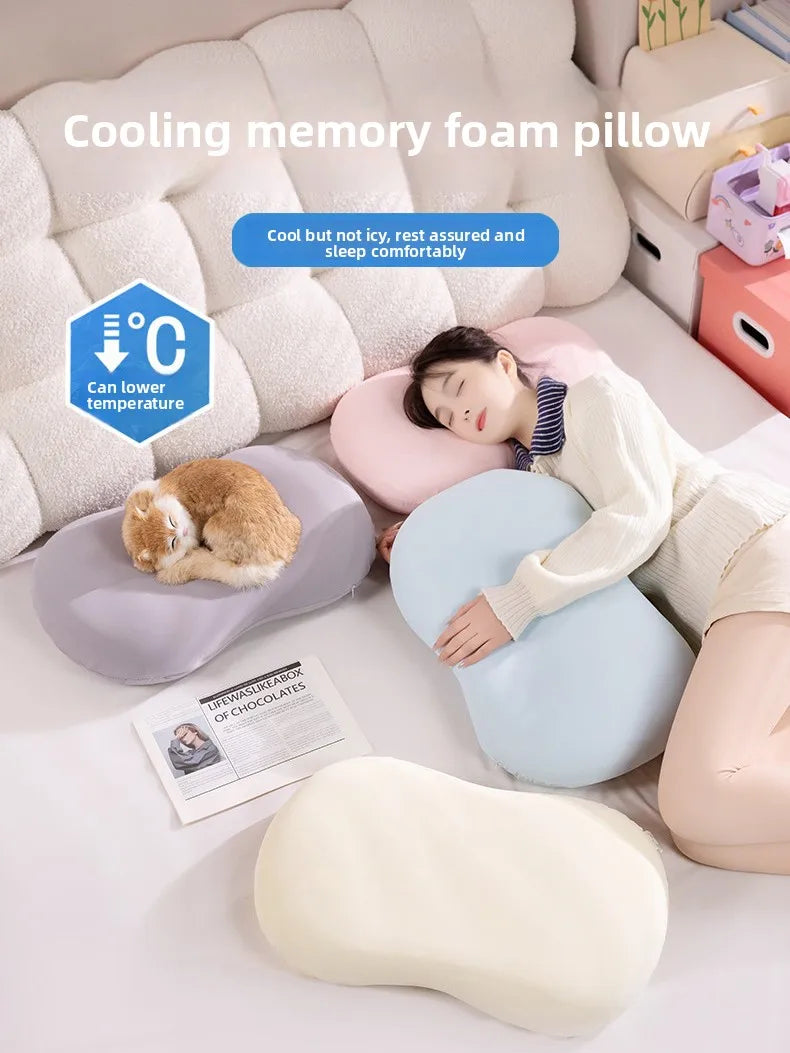 Ice Silk Low Profile Memory Foam Pillow