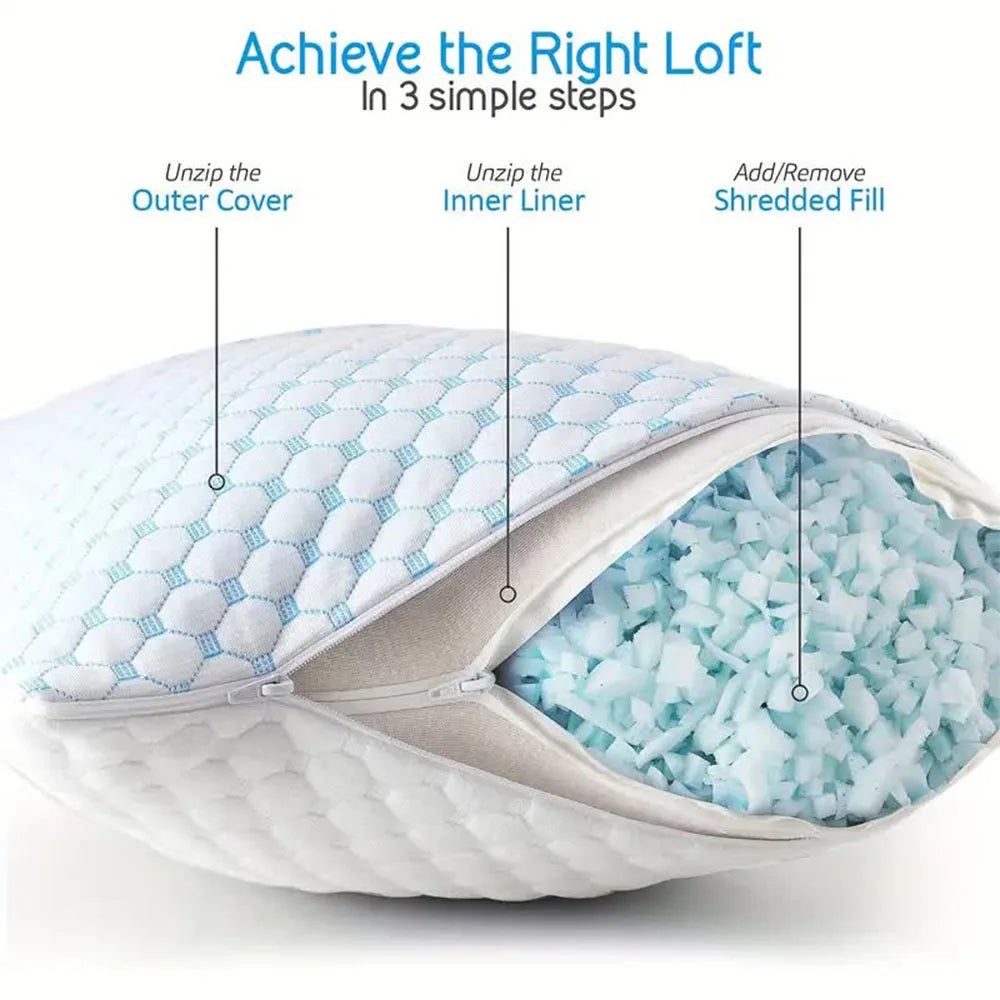 Queen Shredded Memory Foam Pillow