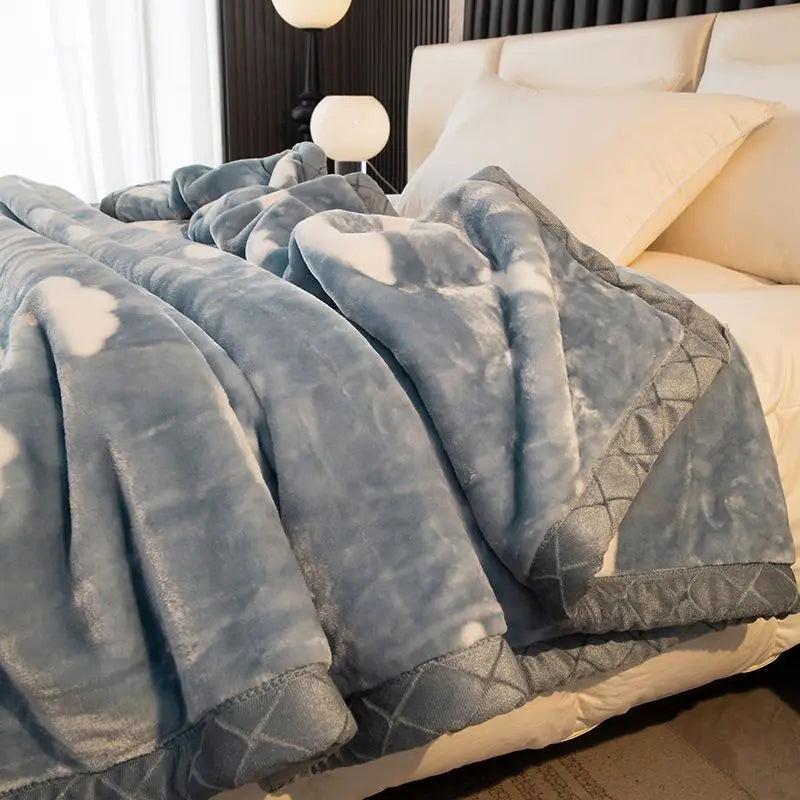 Weighted Raschel Plush Warm Blanket