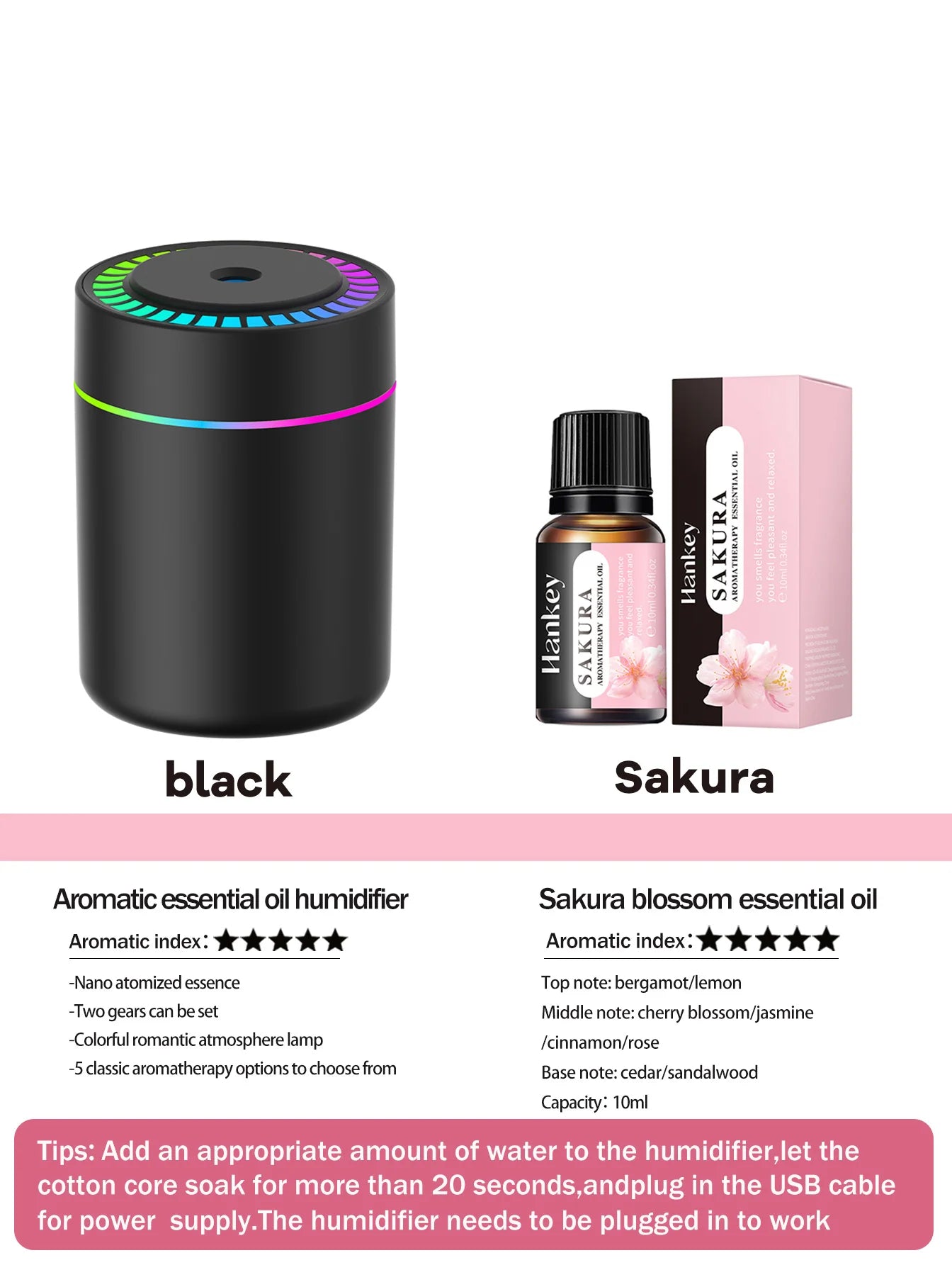 180ml Aromatherapy Diffuser with LED