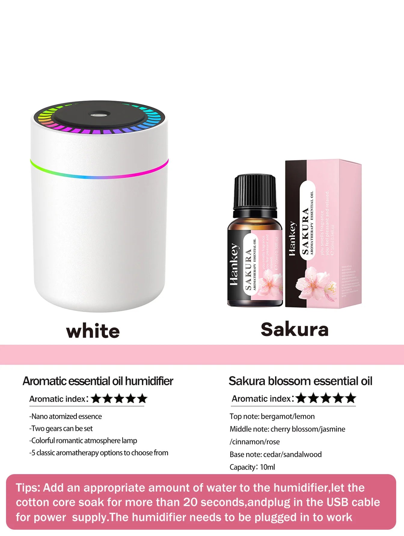180ml Aromatherapy Diffuser with LED