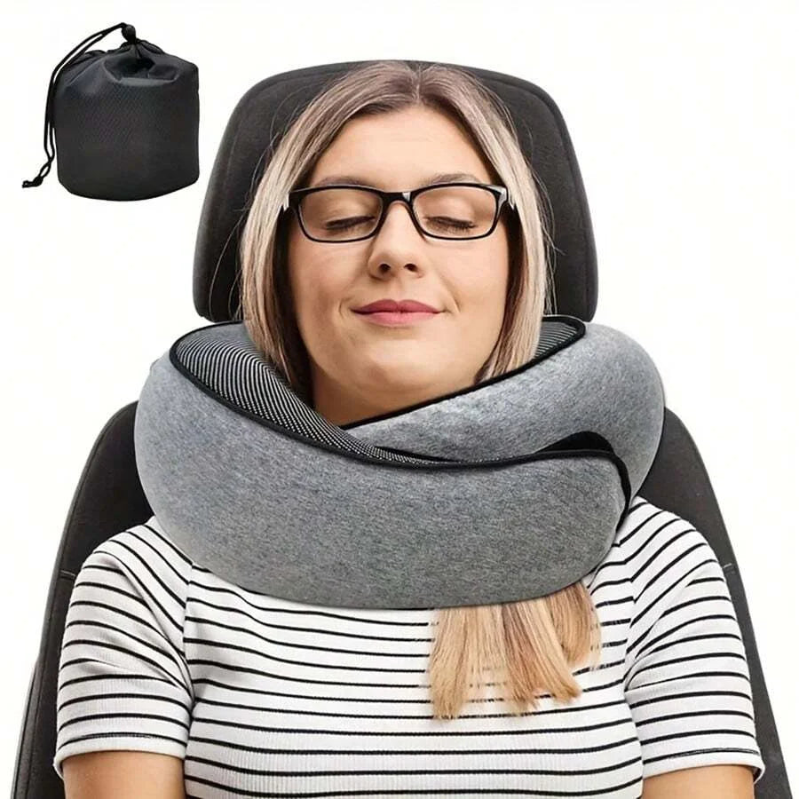 Memory Foam Travel Neck Pillow with Cover
