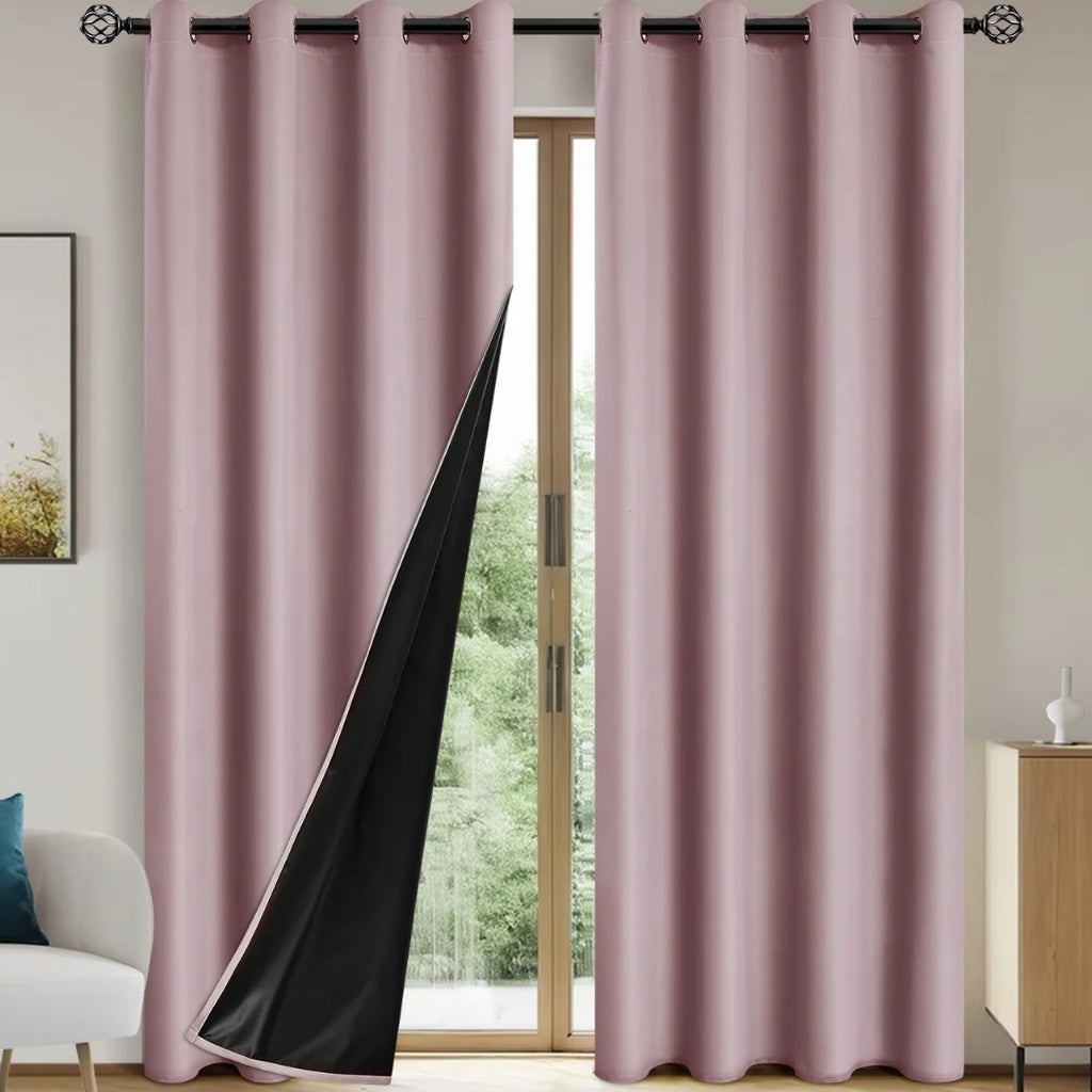 2PCS Modern 100% Blackout Curtains Set