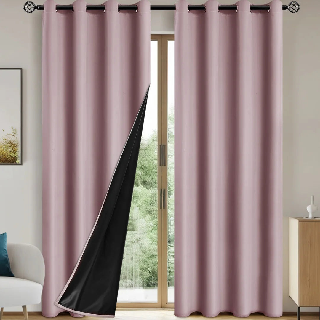 2PCS Modern 100% Blackout Curtains Set
