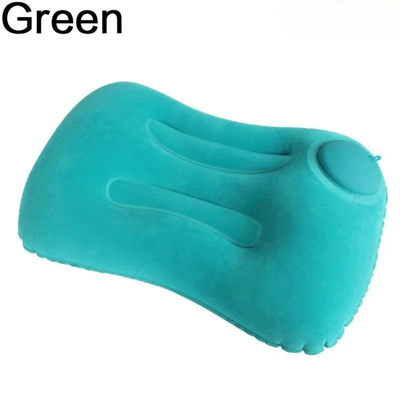 Flocking Inflatable Square Travel Pillow