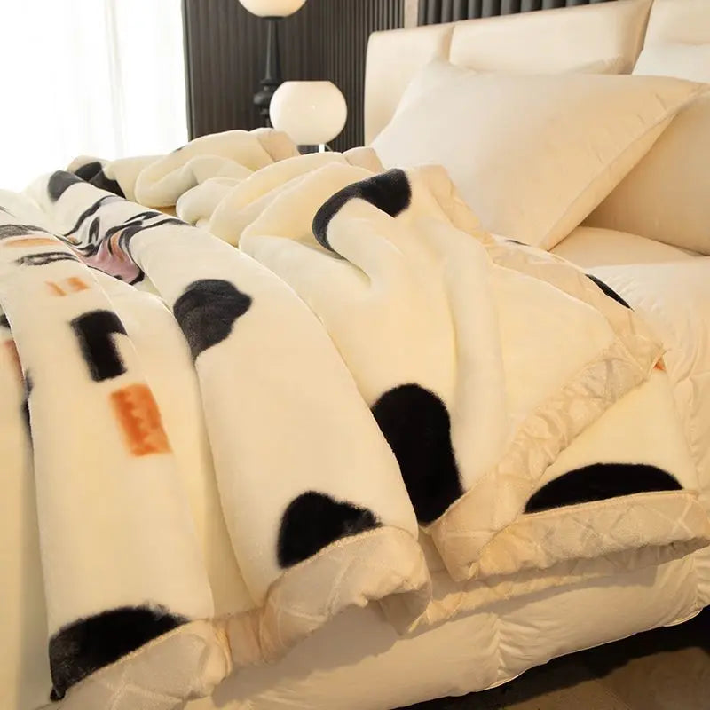 Weighted Raschel Plush Warm Blanket