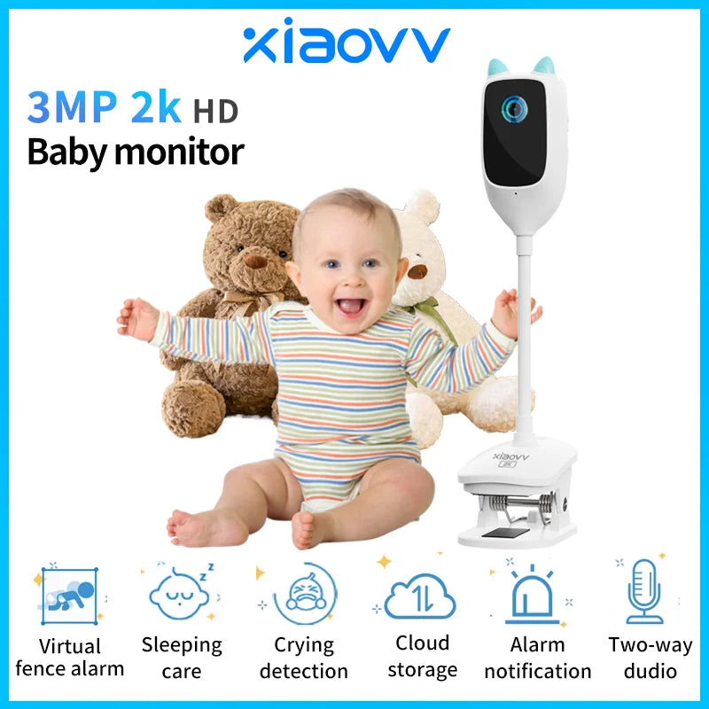 4MP 2K WiFi Baby Monitor with Night Vision